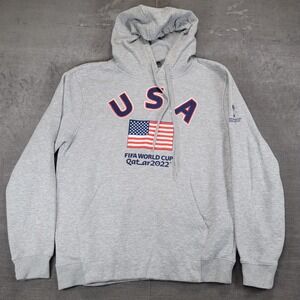 FIFA World Cup Qatar 2022 USA Flag Hoodie Pullover Sweatshirt XL‎